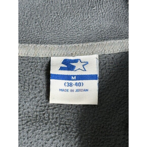 Vintage Y2K Starter Full Zip Fleece Sweatshirt Jacket Pockets Mens Size M Grey - Picture 3 of 6